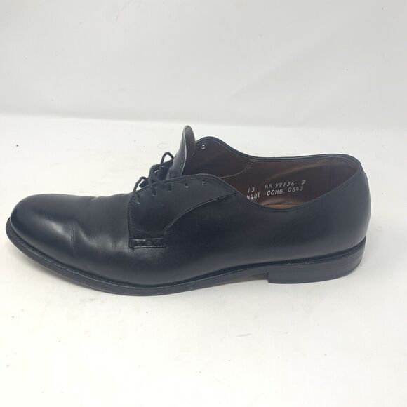 Allen Edmonds Bristol Plain Toe Blucher Leather Sole Black 13 AA Narrow - Picture 3 of 12